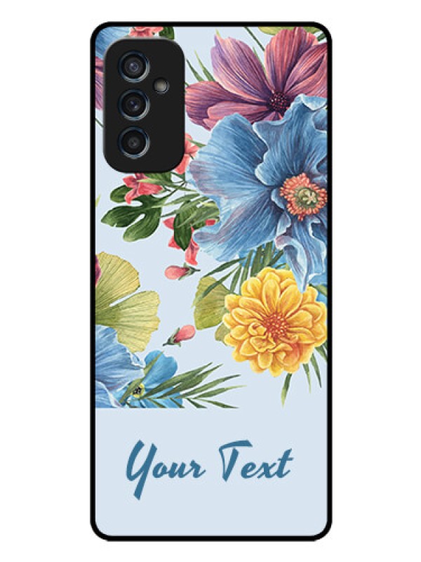 Custom Galaxy M52 5G Custom Glass Mobile Case - Stunning Watercolored Flowers Painting Design