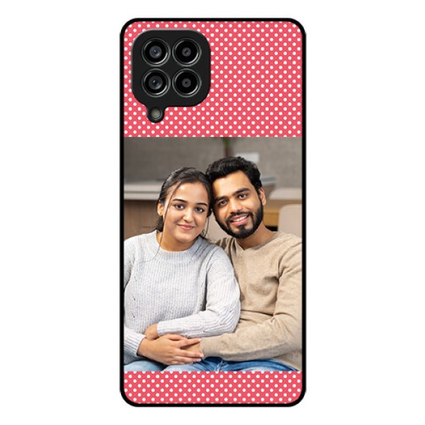 Galaxy M53 5G Custom Glass Phone Case - White Dotted Design