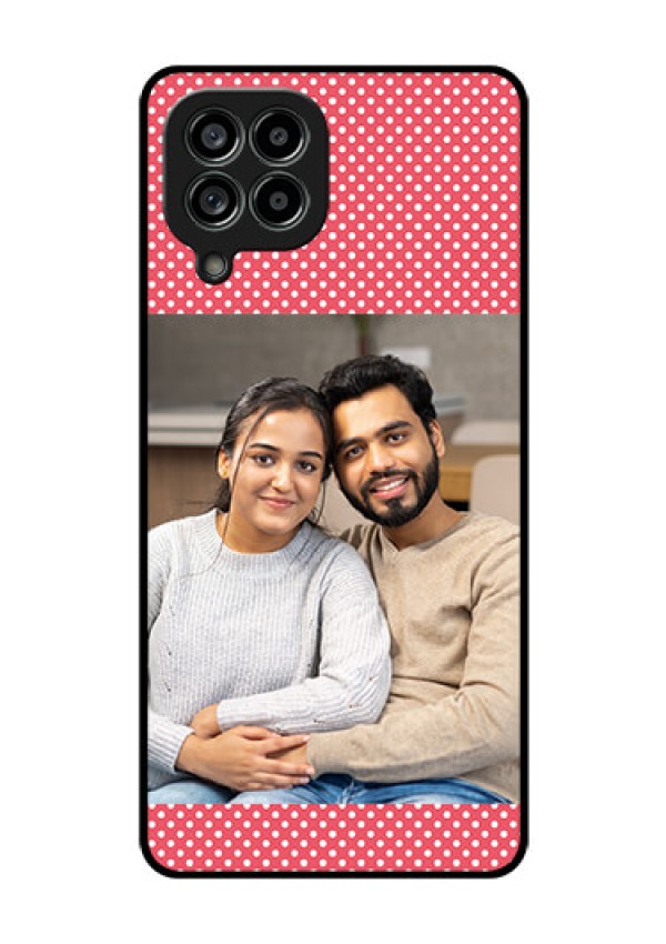 Galaxy M53 5G Custom Glass Phone Case - White Dotted Design