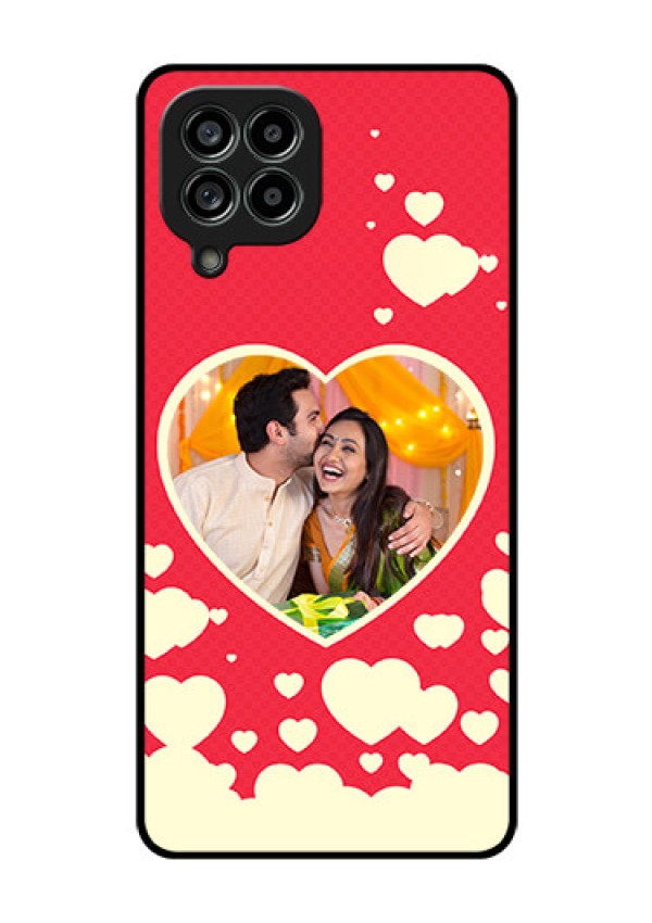Galaxy M53 5G Custom Glass Mobile Case - Love Symbols Phone Cover Design