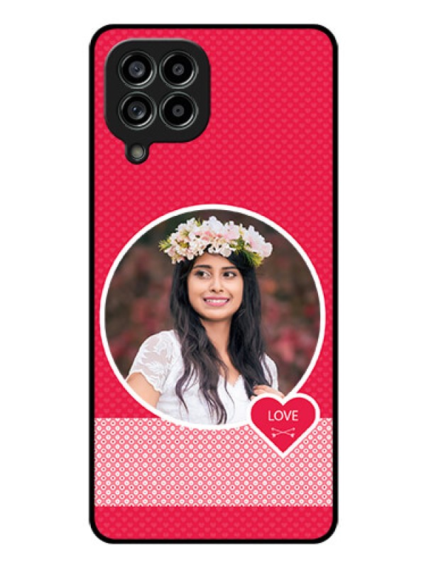 Custom Galaxy M53 5G Personalised Glass Phone Case - Pink Pattern Design