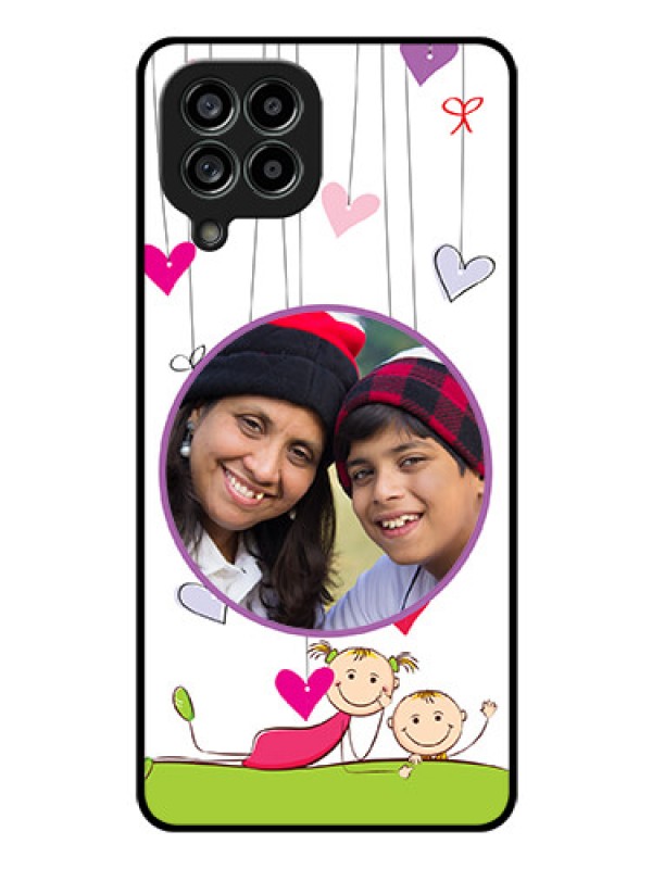 Custom Galaxy M53 5G Photo Printing on Glass Case - Cute Kids Phone Case Design