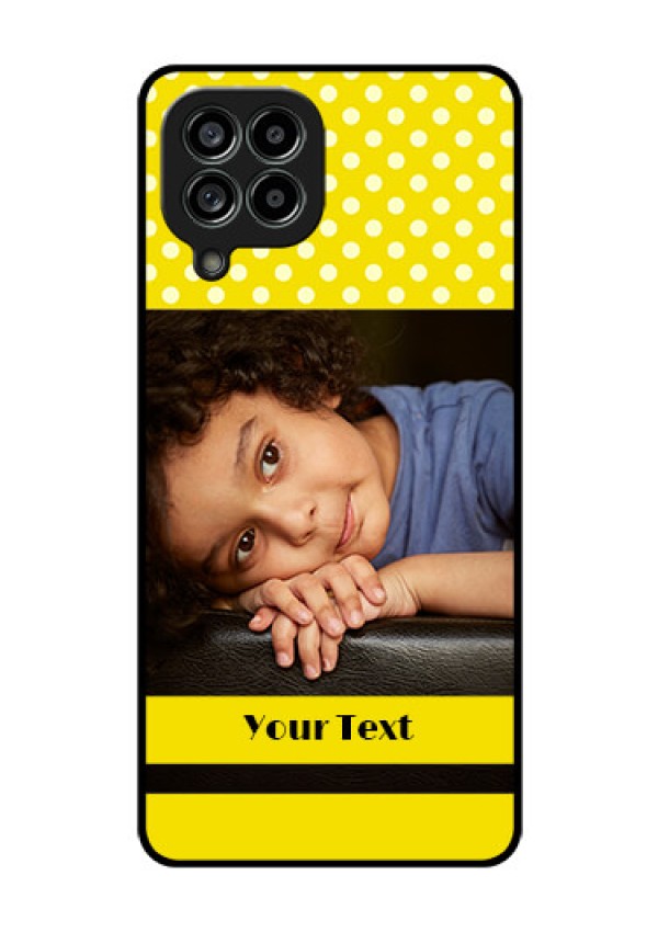 Galaxy M53 5G Custom Glass Phone Case - Bright Yellow Case Design