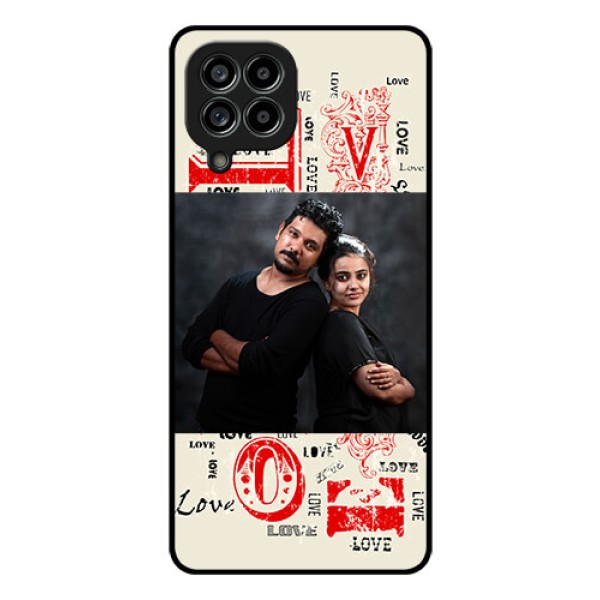 Galaxy M53 5G Photo Printing on Glass Case - Trendy Love Design Case Galaxy M53 5G Photo Printing on Glass Case - Trendy Love Design Case