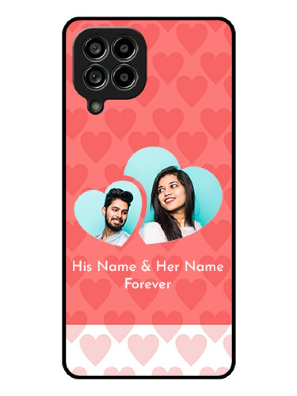 Custom Galaxy M53 5G Personalized Glass Phone Case - Couple Pic Upload Design
