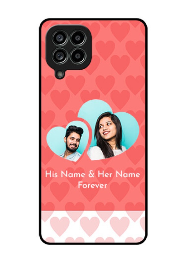 Galaxy M53 5G Personalized Glass Phone Case - Couple Pic Upload Design