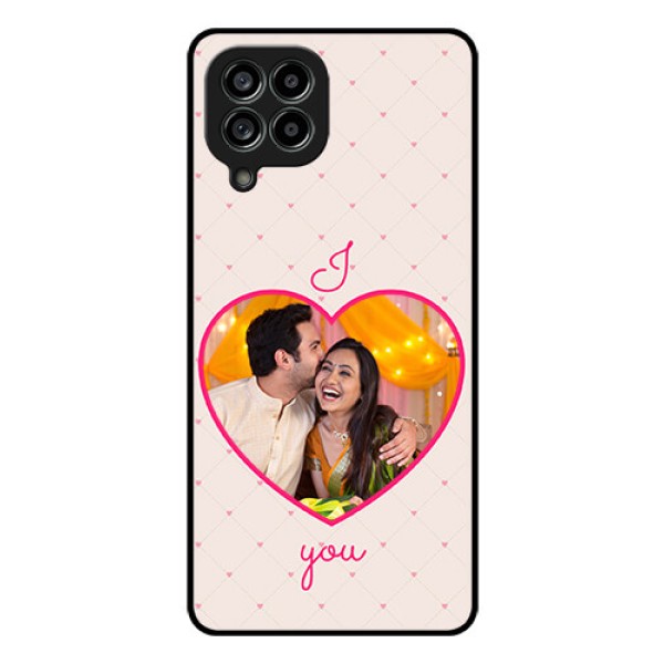 Galaxy M53 5G Custom Glass Mobile Case - Heart Shape Design