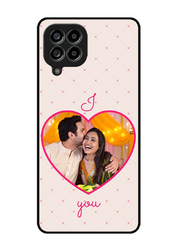 Galaxy M53 5G Custom Glass Mobile Case - Heart Shape Design