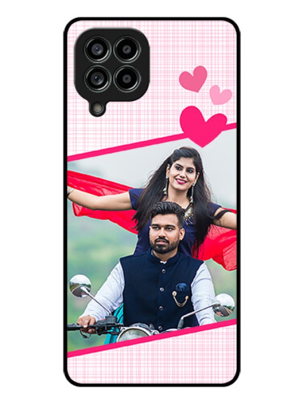 Custom Galaxy M53 5G Custom Glass Phone Case - Love Shape Heart Design