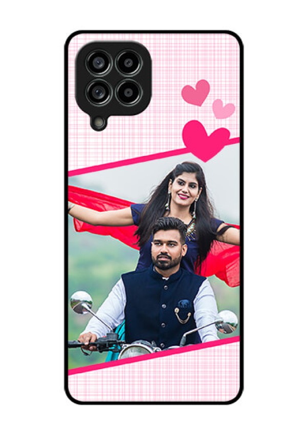 Galaxy M53 5G Custom Glass Phone Case - Love Shape Heart Design