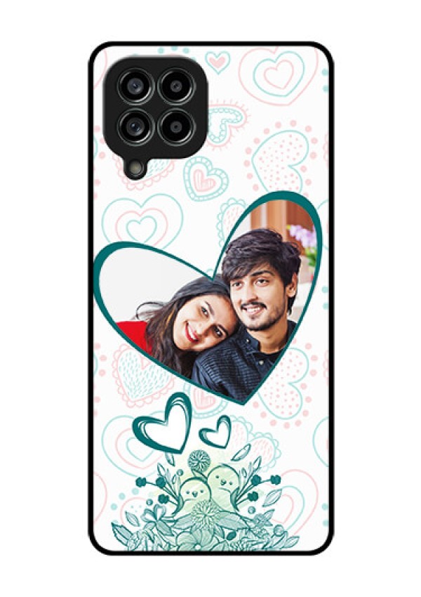 Galaxy M53 5G Photo Printing on Glass Case - Premium Couple Design
