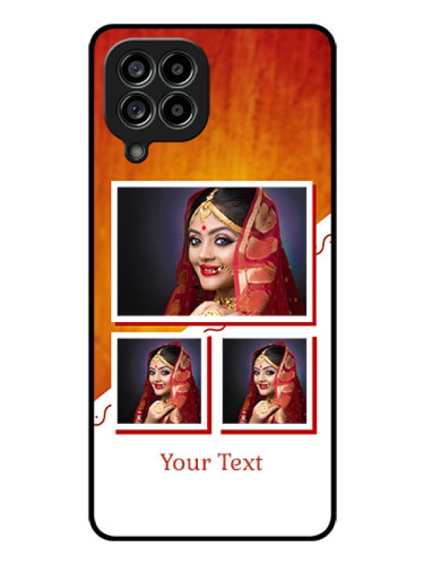 Custom Galaxy M53 5G Custom Glass Phone Case - Wedding Memories Design