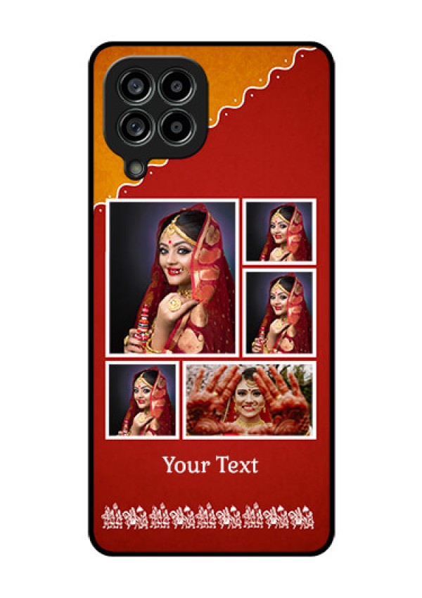 Galaxy M53 5G Personalized Glass Phone Case - Wedding Pic Upload Design