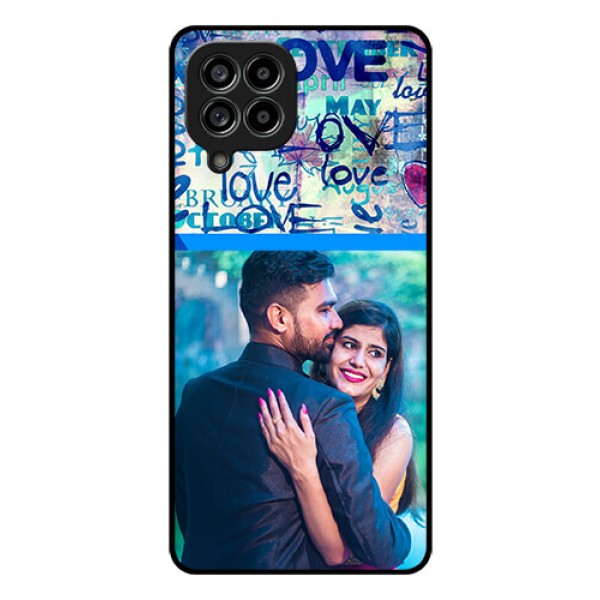 Galaxy M53 5G Custom Glass Mobile Case - Colorful Love Design