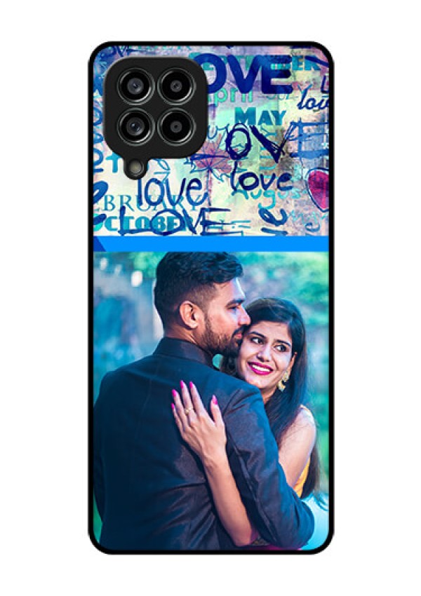 Galaxy M53 5G Custom Glass Mobile Case - Colorful Love Design