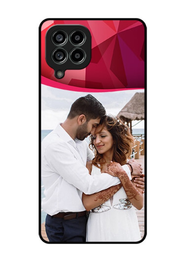 Galaxy M53 5G Custom Glass Mobile Case - Red Abstract Design