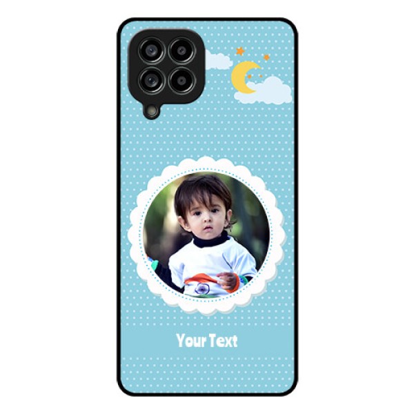 Galaxy M53 5G Personalised Glass Phone Case - Violet Pattern Design