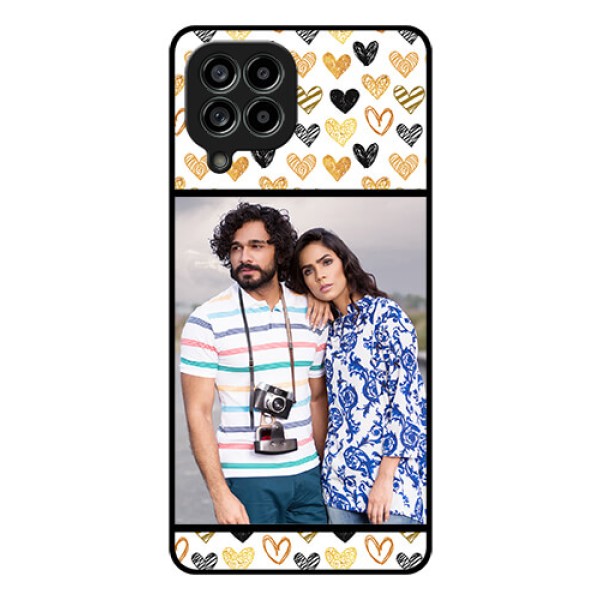 Galaxy M53 5G Photo Printing on Glass Case - Love Symbol Design