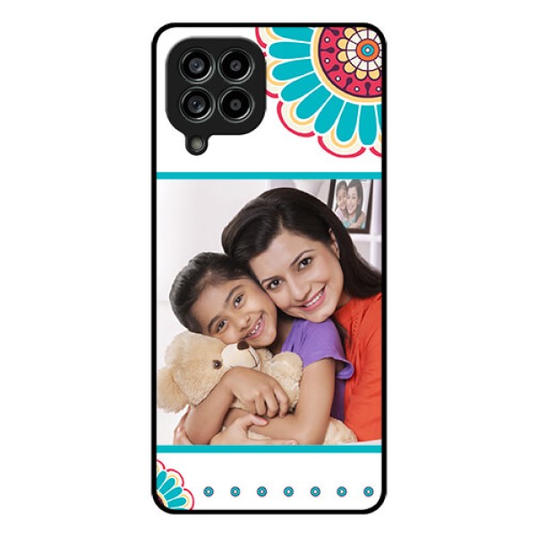 Galaxy M53 5G Custom Glass Phone Case - Flower Design