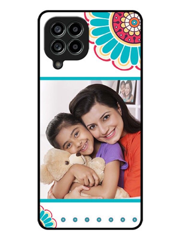 Custom Galaxy M53 5G Custom Glass Phone Case - Flower Design