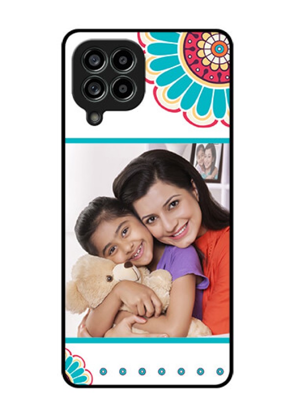 Galaxy M53 5G Custom Glass Phone Case - Flower Design