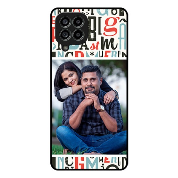 Galaxy M53 5G Personalized Glass Phone Case - Alphabet Design