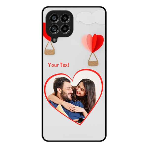 Galaxy M53 5G Custom Glass Mobile Case - Parachute Love Design