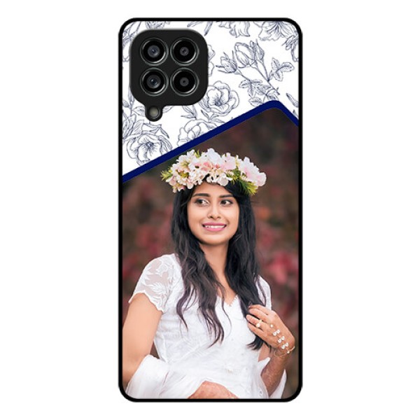 Galaxy M53 5G Personalized Glass Phone Case - Premium Floral Design Galaxy M53 5G Personalized Glass Phone Case - Premium Floral Design