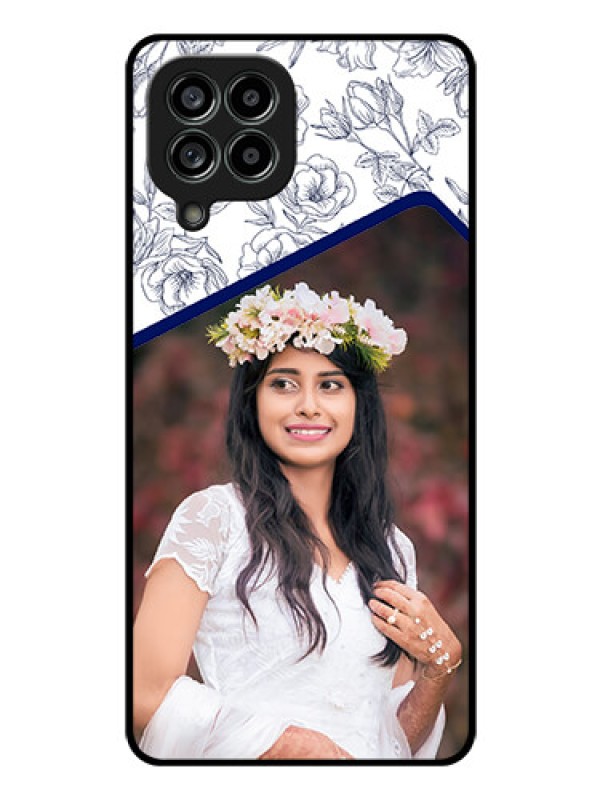 Custom Galaxy M53 5G Personalized Glass Phone Case - Premium Floral Design