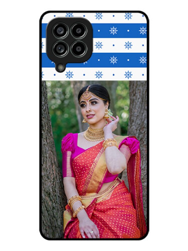 Custom Galaxy M53 5G Photo Printing on Glass Case - Snow Pattern Design