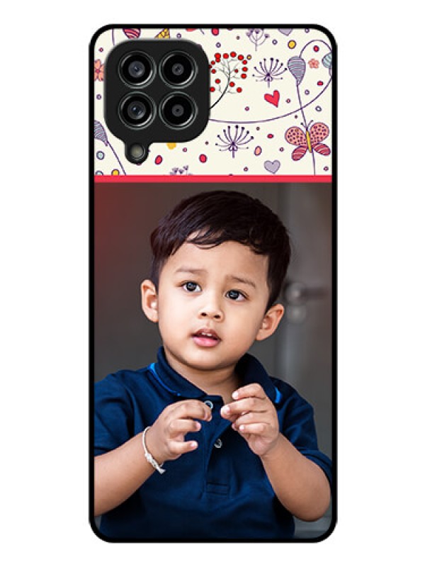 Custom Galaxy M53 5G Custom Glass Mobile Case - Premium Floral Design