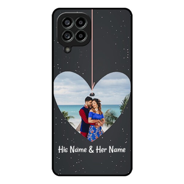 Galaxy M53 5G Custom Glass Phone Case - Hanging Heart Design