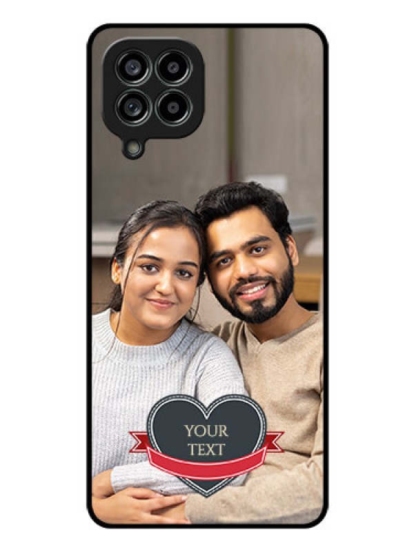 Custom Galaxy M53 5G Custom Glass Phone Case - Just Married Couple Design