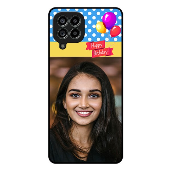 Galaxy M53 5G Custom Glass Mobile Case - Happy Birthday Design