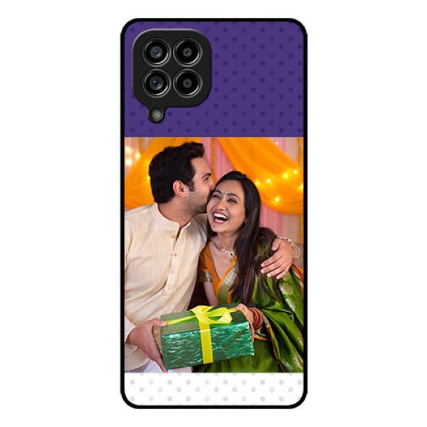 Galaxy M53 5G Personalized Glass Phone Case - Violet Pattern Design Galaxy M53 5G Personalized Glass Phone Case - Violet Pattern Design