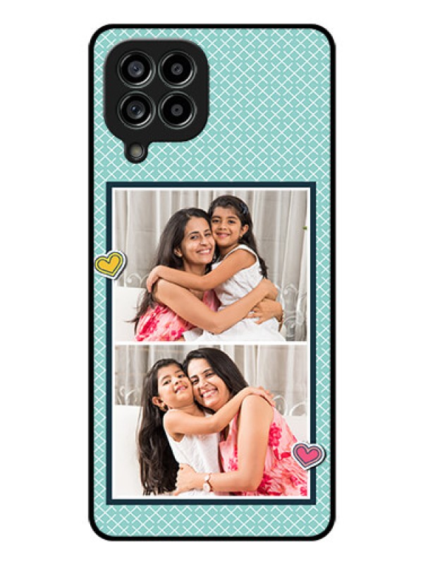 Custom Galaxy M53 5G Custom Glass Phone Case - 2 Image Holder with Pattern Design