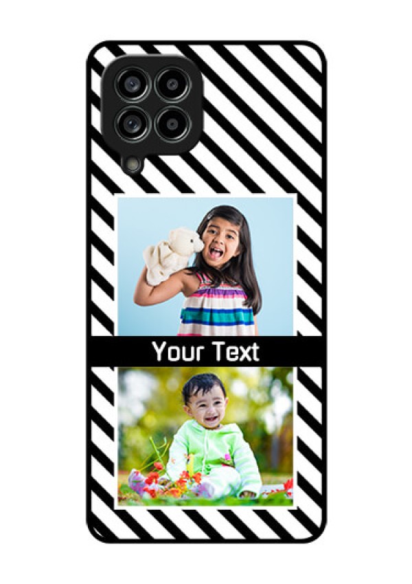 Galaxy M53 5G Photo Printing on Glass Case - Black And White Stripes Design
