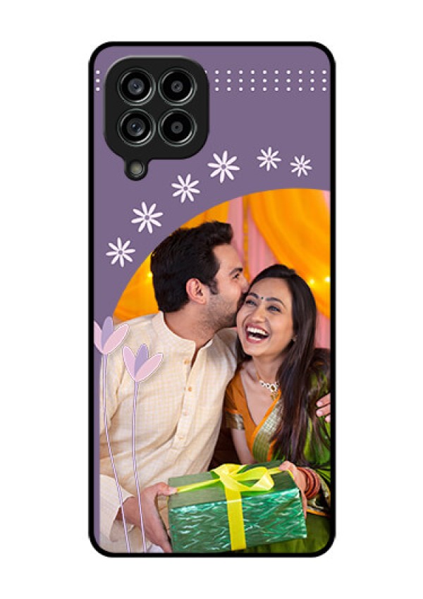 Galaxy M53 5G Custom Glass Mobile Case - Lavender flowers design