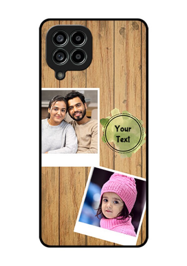 Galaxy M53 5G Custom Glass Phone Case - Wooden Texture Design