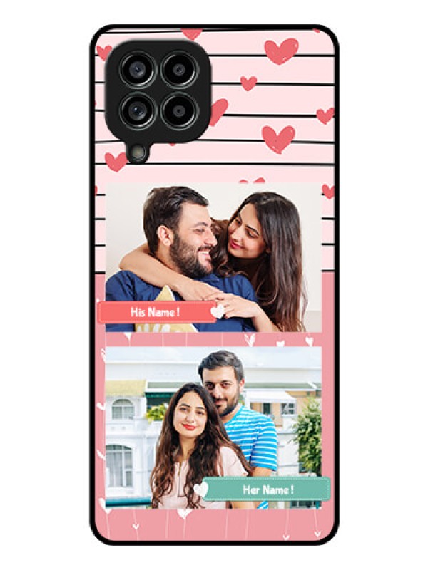 Custom Galaxy M53 5G Custom Glass Mobile Case - Photo with Heart Design