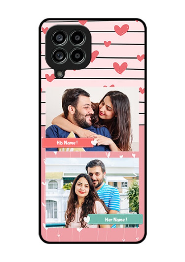 Galaxy M53 5G Custom Glass Mobile Case - Photo with Heart Design