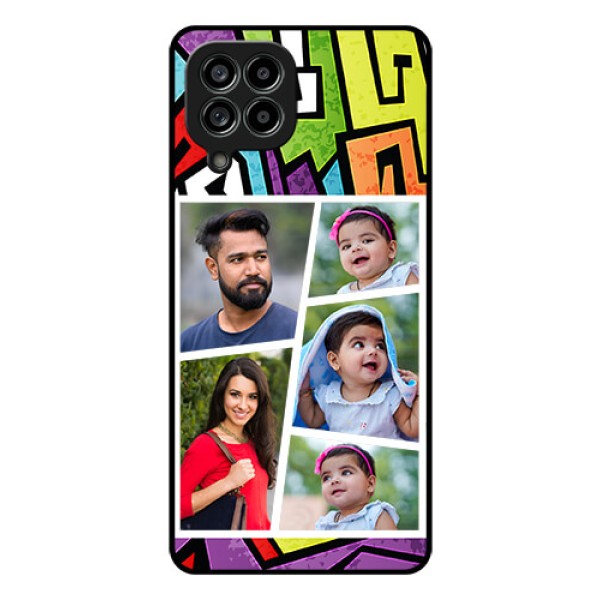 Galaxy M53 5G Custom Glass Phone Case - Graffiti pattern Design