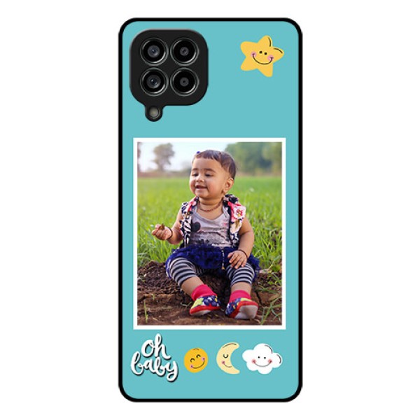 Galaxy M53 5G Personalized Glass Phone Case - Smiley Kids Stars Design Galaxy M53 5G Personalized Glass Phone Case - Smiley Kids Stars Design