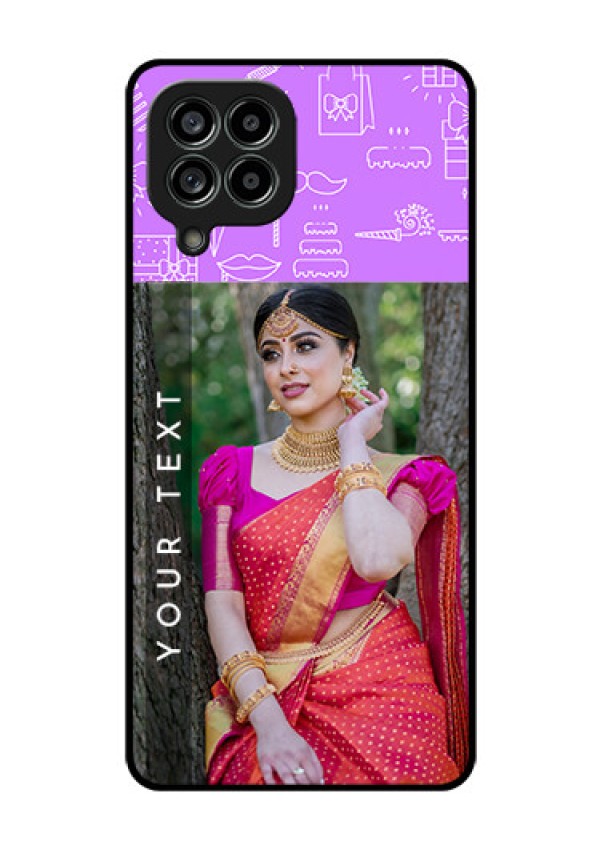 Galaxy M53 5G Custom Glass Mobile Case - Birthday Icons Design