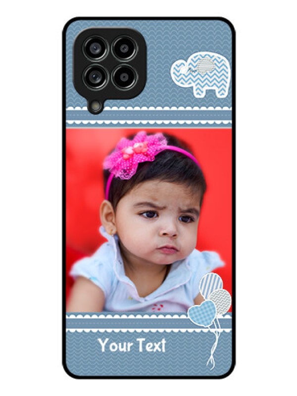 Custom Galaxy M53 5G Photo Printing on Glass Case - with Kids Pattern Design