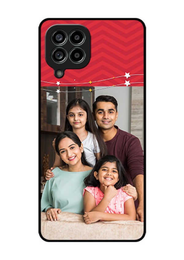 Galaxy M53 5G Personalized Glass Phone Case - Happy Family Design
