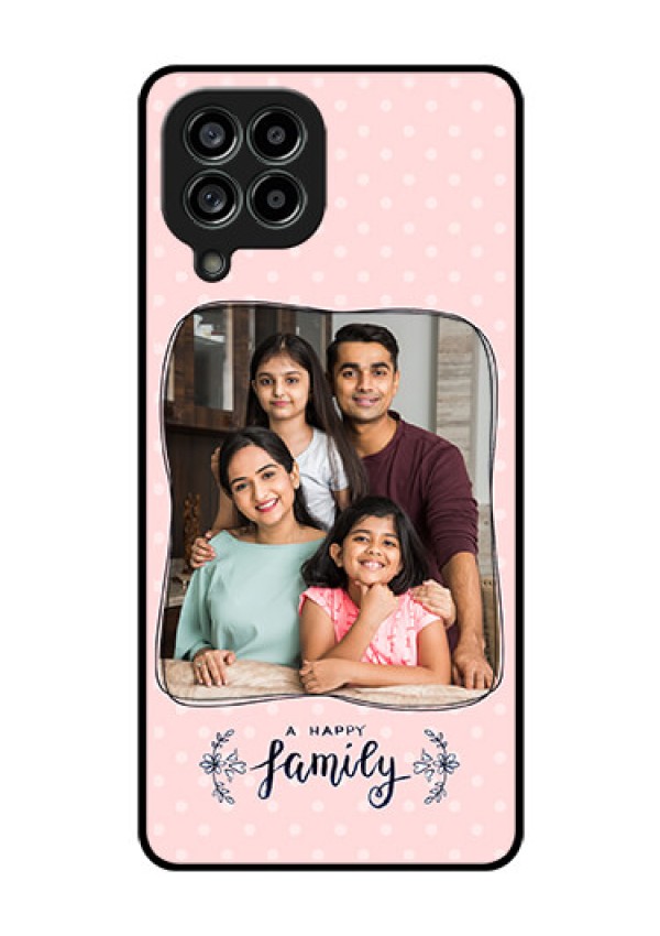 Galaxy M53 5G Custom Glass Phone Case - Family with Dots Design