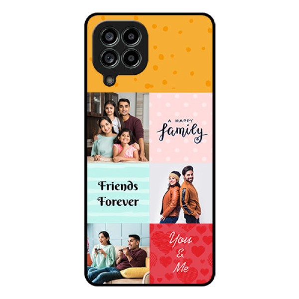 Galaxy M53 5G Personalized Glass Phone Case - Images with Quotes Design
