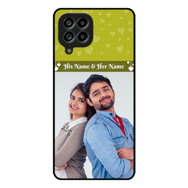 Galaxy M53 5G Custom Glass Phone Case - You & Me Heart Design