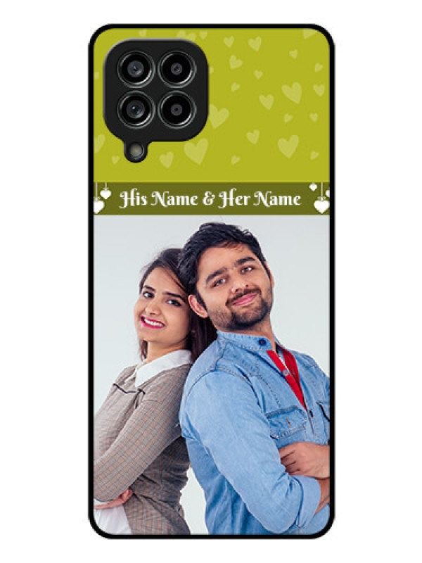 Custom Galaxy M53 5G Custom Glass Phone Case - You & Me Heart Design